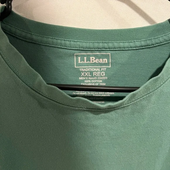 LL Bean Mens Carefree Unshrinkable Tee Long Sleeve 2XL - Picture 2 of 4
